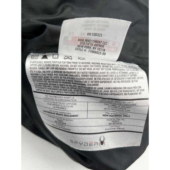 Spyder Mens Gray Hooded Puffer Jacket With Zip Pockets & Logo - Picture 10 of 11